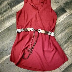 Sleeveless shirt dress